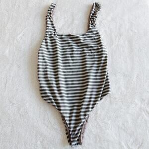 Acacia Swimwear Striped One Piece - Black and White